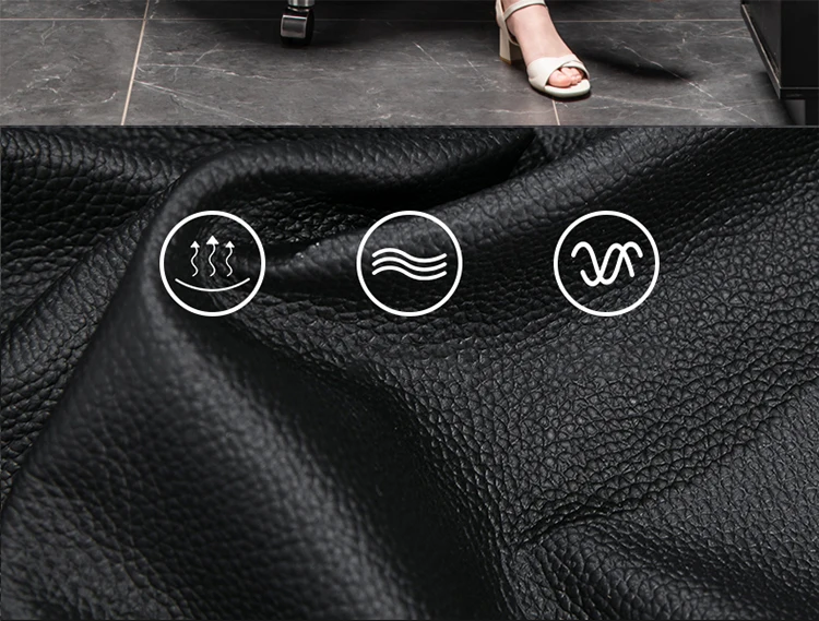 HRZ- Big and Tall Executive Office Chair with Wood Accents Adjustable High Back Ergonomic Lumbar Support, Bonded Leather