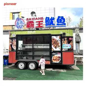 2024 Hot Selling Mobile Food Trailer BBQ Food Cart Popcorn Cart Pizza Trailer for Sale