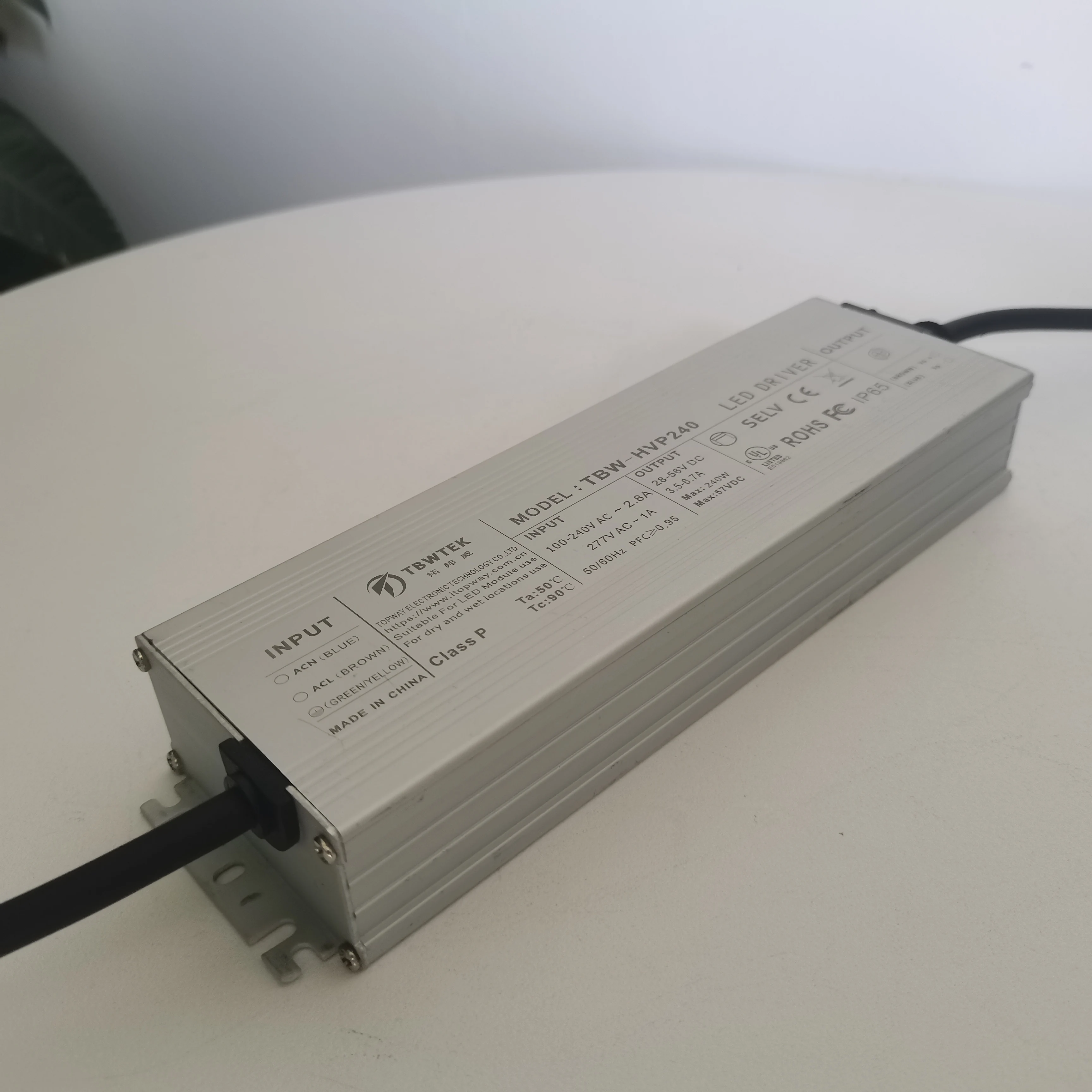 tbwtek发光二极管240瓦交流至dc驱动电源防水ip65 ip67调光功能0-10v oem o