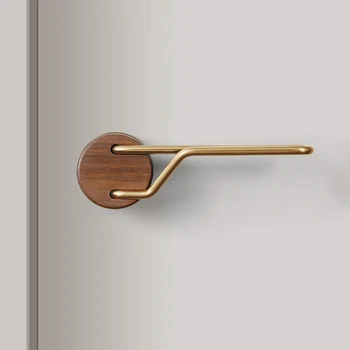 TONA FROM BLACK WALNUT BRASS MATERIAL LEVER DOOR HANDLE VILLA LIGHT LUXURY DOOR HANDLE LOCK