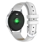 2021 New Trending KW20 Stainless Steel Case Leather Band Material Ladies Period Reminder Smart Watches