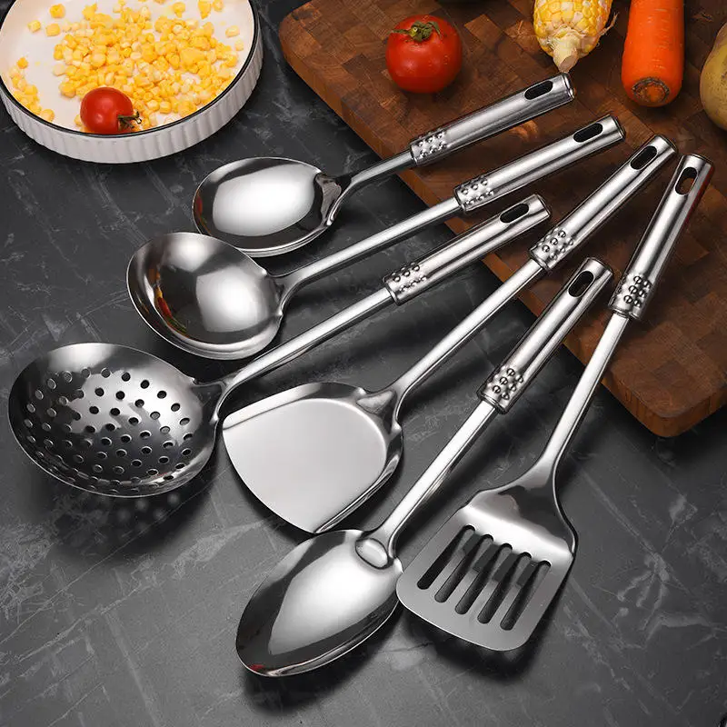 10 Pcs Factory Price Cooking Utensil Non-Stick Kitchen Tools Heat Resistant Steady Cookware Kitchen Gadget Stainless Steel Set