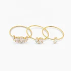 Jewelry Gold Gemnel Stone Jewelry Set Baguette CZ Stone 925 Silver Women Gold Rings