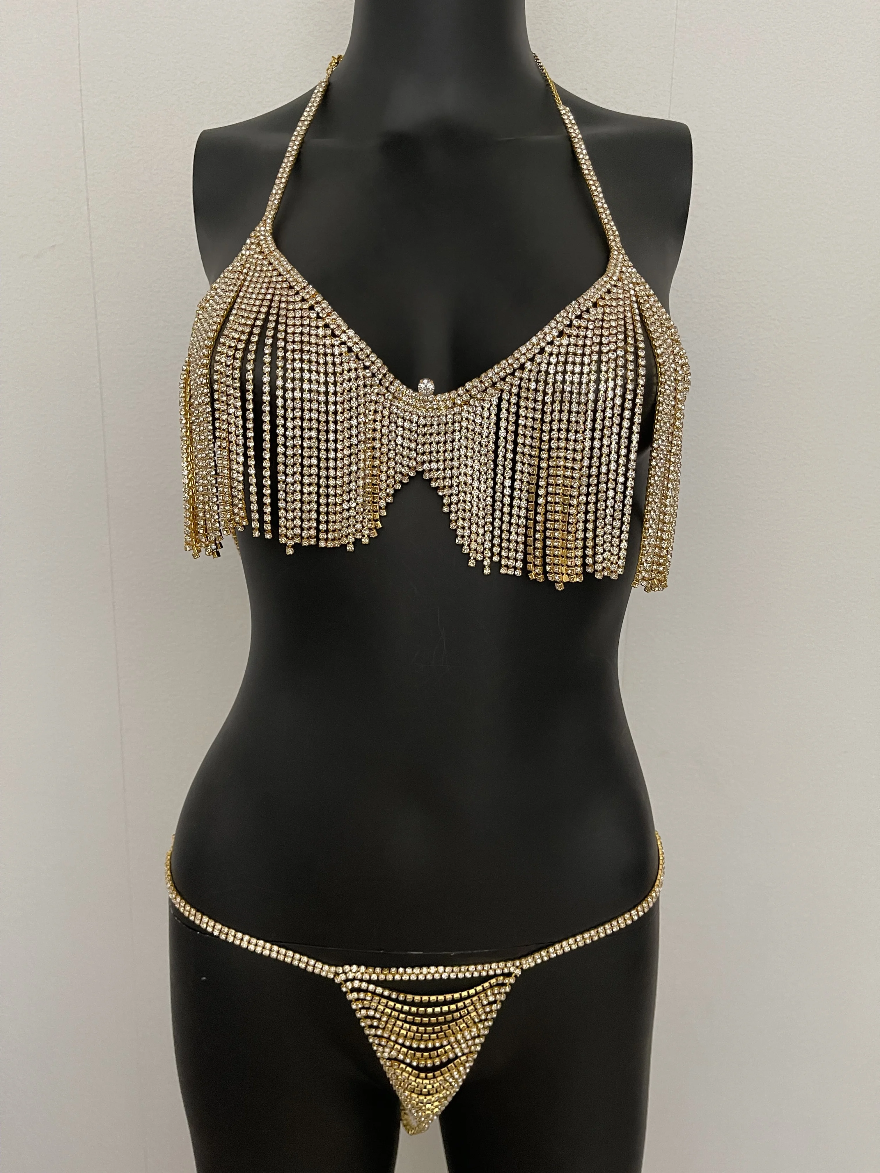 Shihan 2022 New Luxury Lingerie Set Rhinestone Body Chain Jewelry For