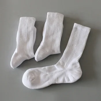 Custom sublimation polyester printing blank unisex crew men plain white socks