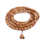 Vintage Bracelet Handmade Natural Padauk Wooden Vintage 12mm Cliff Cypress Beads Buddhist Bracelet