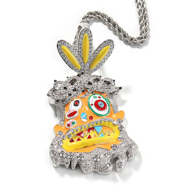 Heavy Metal Party Hiphop Charm Pendants Alloy Silver Plated Enamel Clown Iced Out Pendant Necklace Jewelry For Men Women