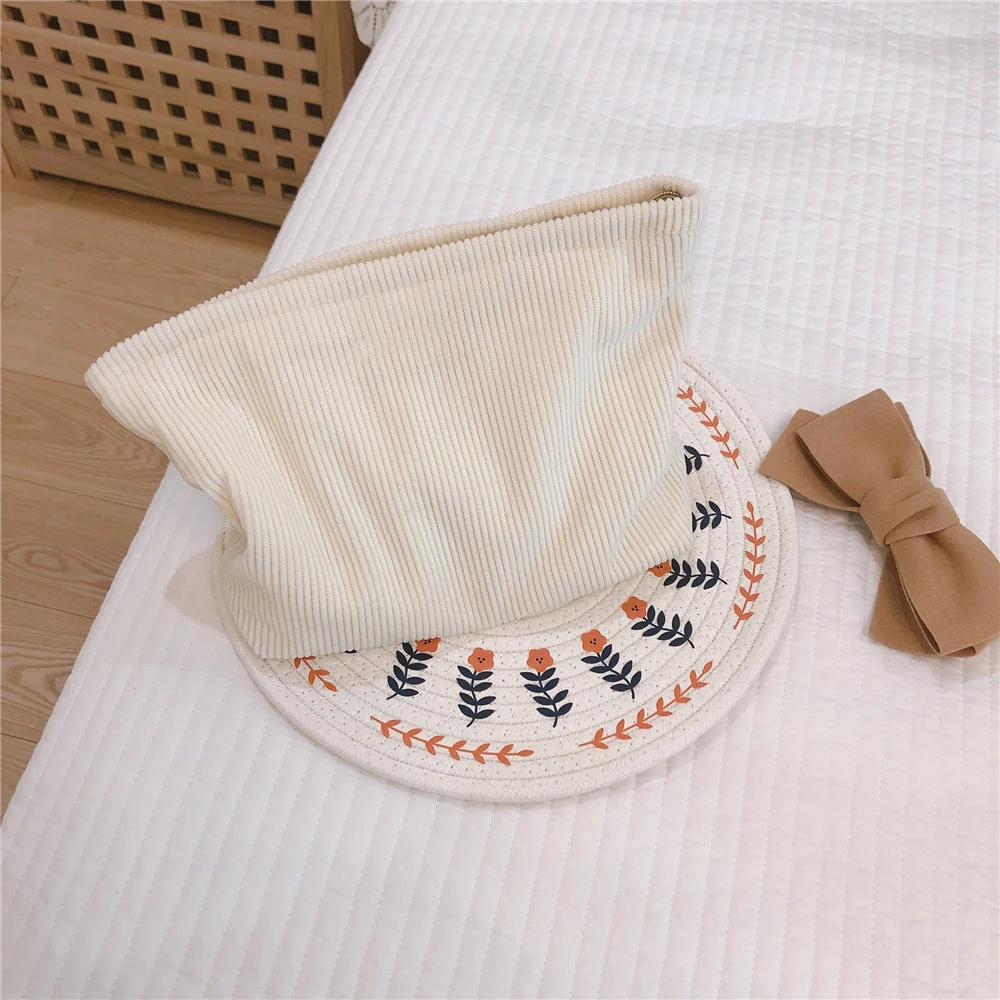 Purses Smile Dots Makeup Organizer Storage Makeup Bag Women Corduroy Cosmetic Bag supplier