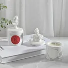 Candle Ceramic Candle Jar Custom Unique Ceramic Candle Jar Custom Art Statue Lid