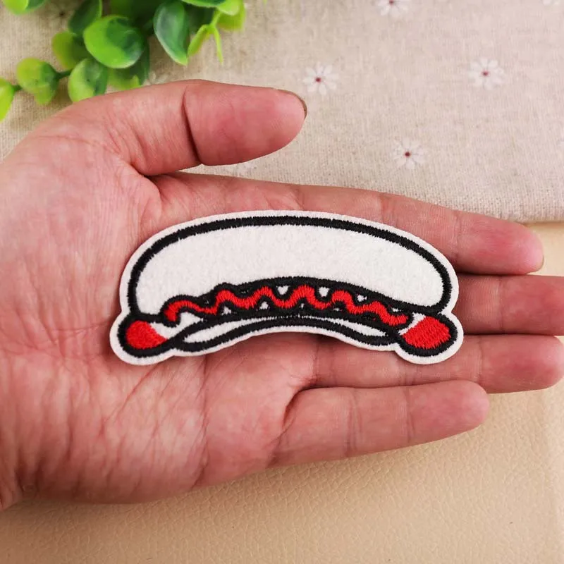 Computer Embroidery Iron On Food Patches Sushi Hot Dog And Shrimp Rice