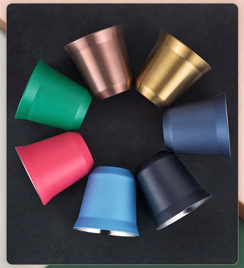Portable Mini Coffee Mug Double Wall Stainless Steel Coffee Cup