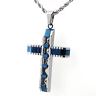 Silver Pendant Pendant Men New Silver Gold Plated Pendant Designs Men Stainless Steel Crystal Cross Necklace Pendant
