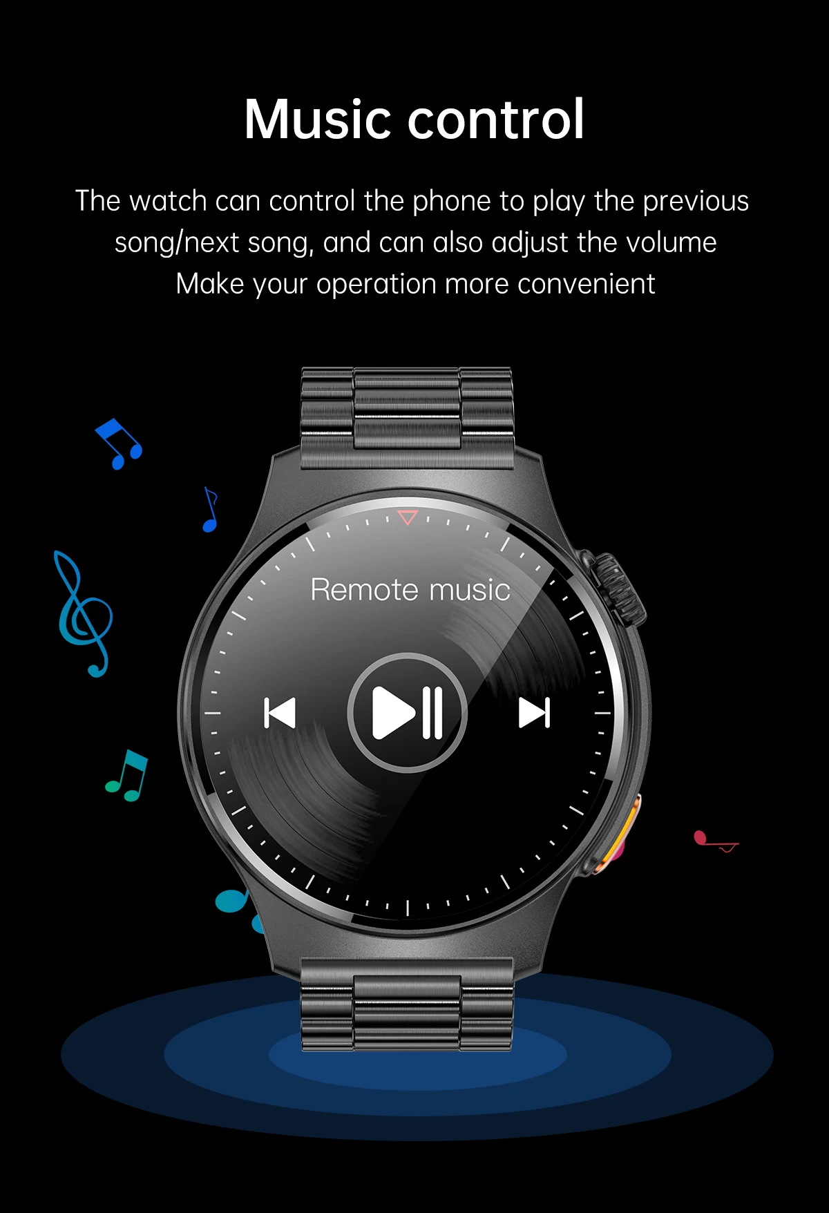 QW49 Smart Watch 1.39 Inch IPS Round Touch Screen APP Control BT Calling Health Monitoring Fitness Tracker Smartwatch With NFC