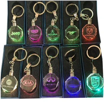cheapest custom logo 3d sneaker crystal keyring vehicle brand logo led acrylic letter key chain for Exotic car Club giveaway