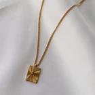 Copper Necklace CANNER Trendy Hot Selling 18K Gold Plated Copper Jewelry Square Pendant Necklace For Woman Ladies