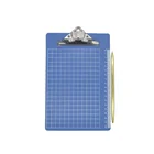 Pp Clipboard A5 Size 2mm Thickness Chequer Print Handheld PP Clipboard With Side Ruler