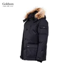 Fur Collar Men Hooded Fashion Printed Fox Fur Collar Hooded Gentlemen Winter Goose Down Puffer Jacket For Men Male