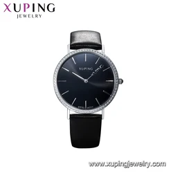 watch-5 Xuping stainless steel back fashion leather men electronic movement wrist watch