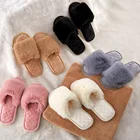 Warm Slipper Comfortable Women's Fashion Indoor Home House Fluffy Fuzzy Fleece Soft Warm Slippers Open Toe Cheap Price