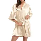 Dress Wholesale Custom Women Long Bathrobe Wedding Bridesmaid And Bride Party Kimono Silk Satin Robe Dress