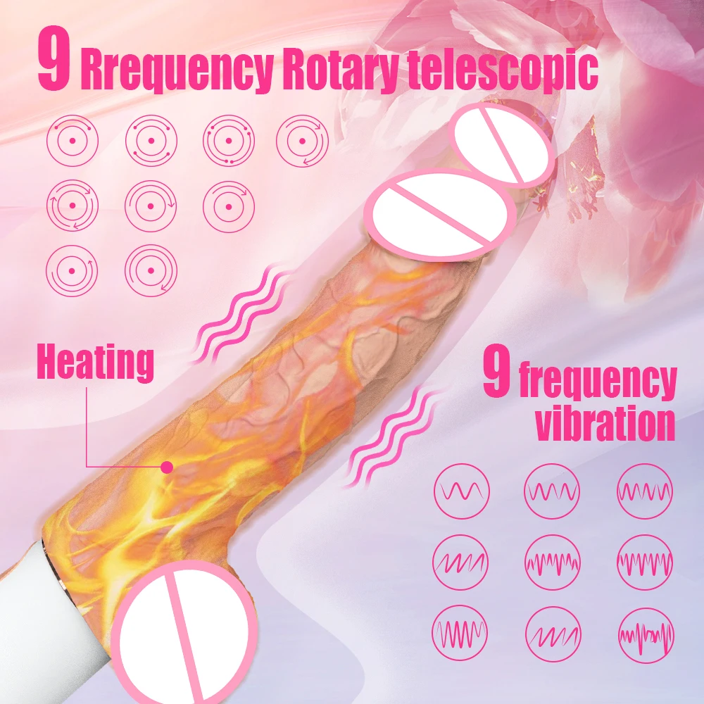 S Hande Heating Rotation Thrusting 9 Modes Vibration Remote Dildo