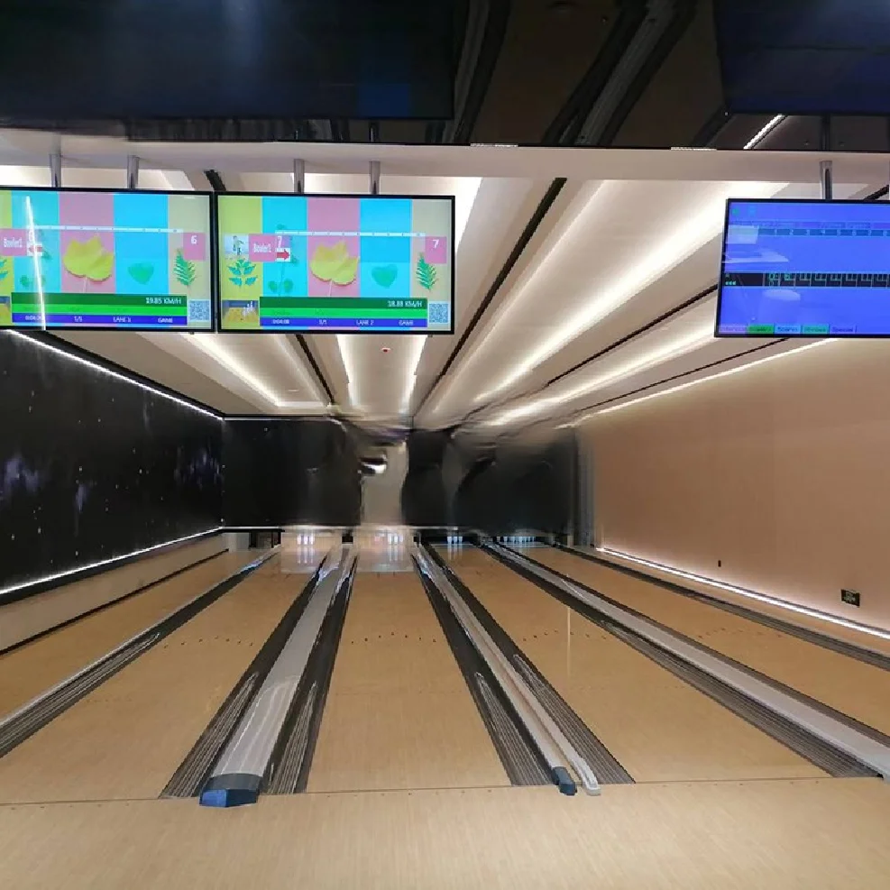 Colorful park interior high end design entertainment center bowling lane complete adult and kids bowling alley hot sale_3