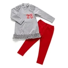 Children Wholesale Customized Good Quality Cotton Clothes Long Sleeve Clothing Children Set Kids Suit Girl Outfits