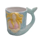 350ml ceramic handle mug fairy tale mermaid style