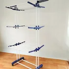 Cloth Baby Clothes Multifunctionalclothes Clothes Rack BS-8031B Multipurpose Metal Cloth Hanger Rack With Wheels Easy Move Layers Foldable And Duty Baby Clothes Hanger