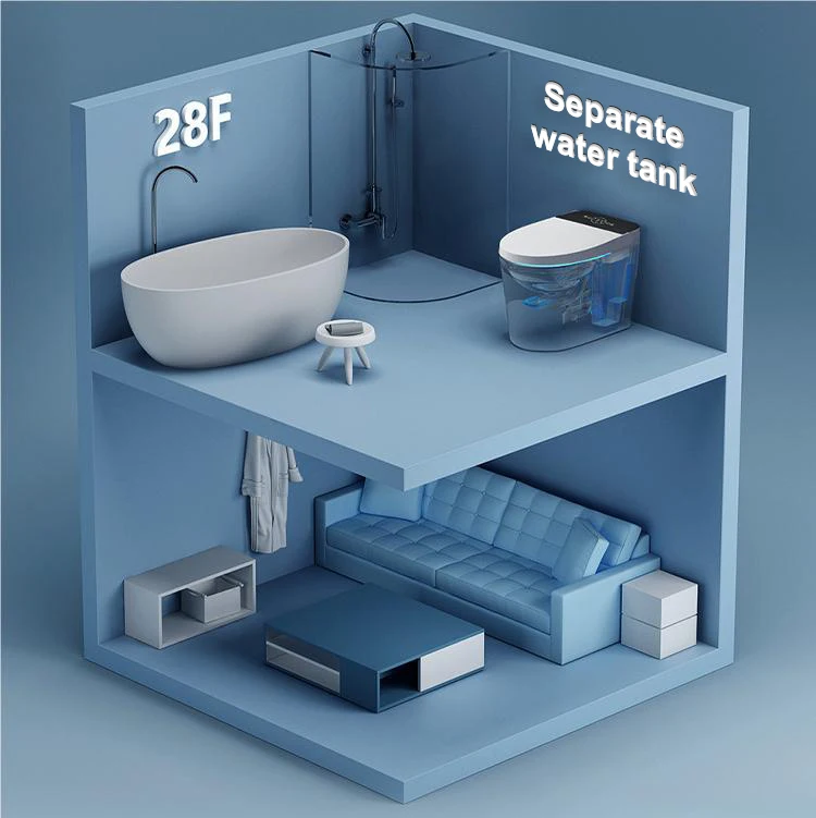 Tarpul High Quality One Piece Sanitary Ware Bathroom Smart Toilet WC Inodoro Ceramic Floor Mounted for Hotel or Home details