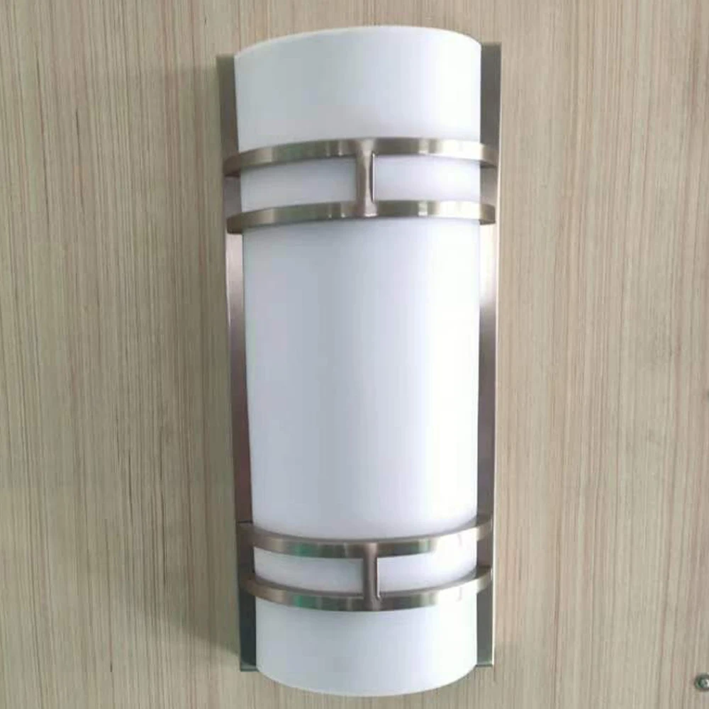 Brushed Nickel with White Acrylic Diffuser LED integrated 4000k Out door wall lamp fixture