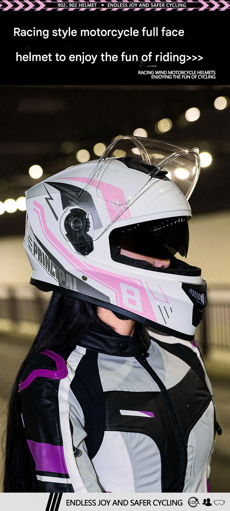 DOT Approved Speed Electric Motorcycle Full Face Helmet ABS Material Double Visor One Size Fits All for Men Women All Seasons