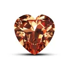 Cubic Zirconia D-Champagne Heart Cubic Zirconia 3*3MM-18*18MM Factory Price Machine Cut Gemstone