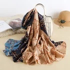 Gift Scarf New Luxury Printing Silk Scarves Ladies Lightweight Thin Silk Shawl Beach Sunscreen Gift Scarf