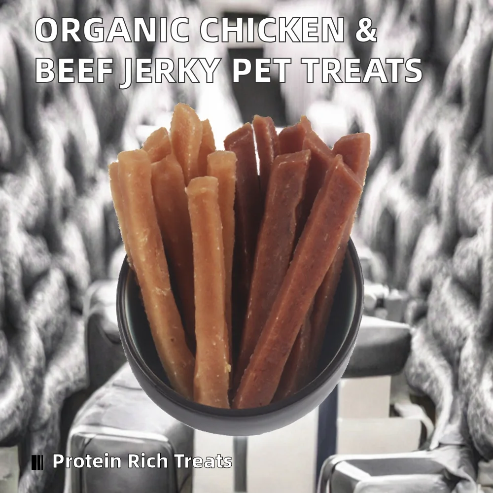Organic Chicken and Snowflake Beef Jerky High-protein Eco-friendly Safe and Delicious Dried Meat for Small Breed Dogs details