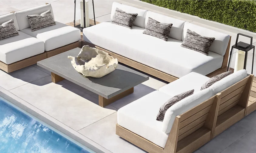 Customized service sofa sectional garden sofas Teak outdoor garden furniture patio sofa set outdoors furniture coffee table