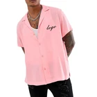 Short Shirts Custom Hawaii High Quality Mens Short Sleeve Button Up Curved Hem Shirts