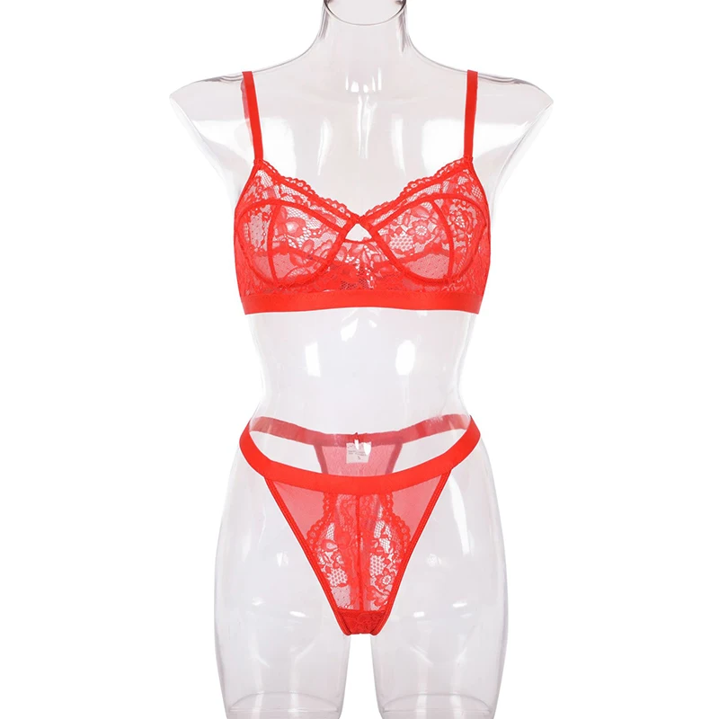 Shiny Ashley Sexy Lingerie Set Women Lace Wireless Thin Breathable Push