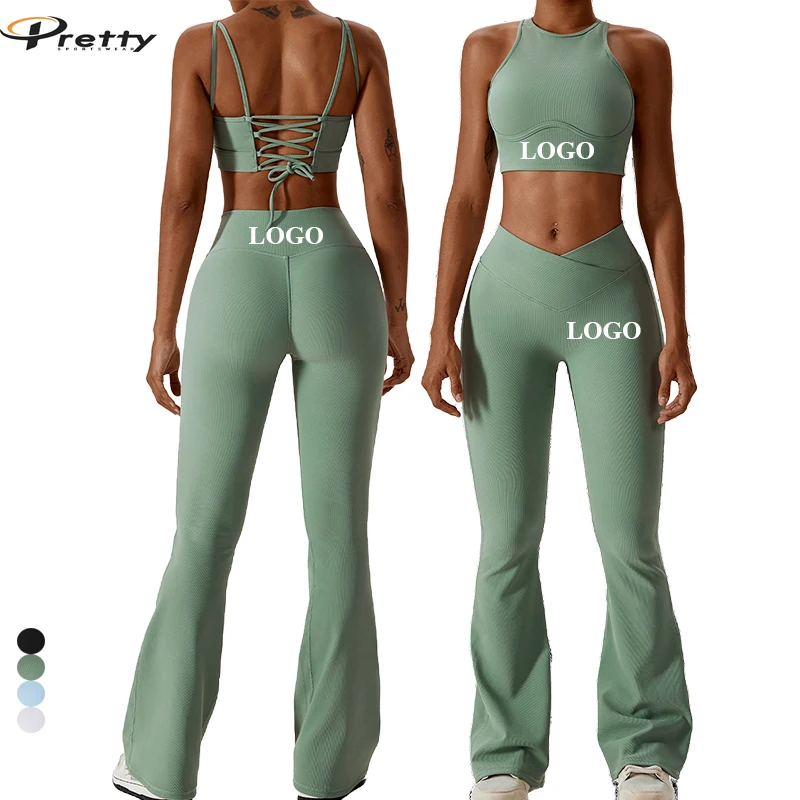 New Arrivals Custom LOGO High Waist Butt Lift Yoga 2 Piece Set Women's Quick Dry Sports Suit Outdoor Fitness Running Set