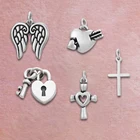 Heart Charms 316L Stainless Steel Cross Heart Charms For DIY Jewelry For Men Women