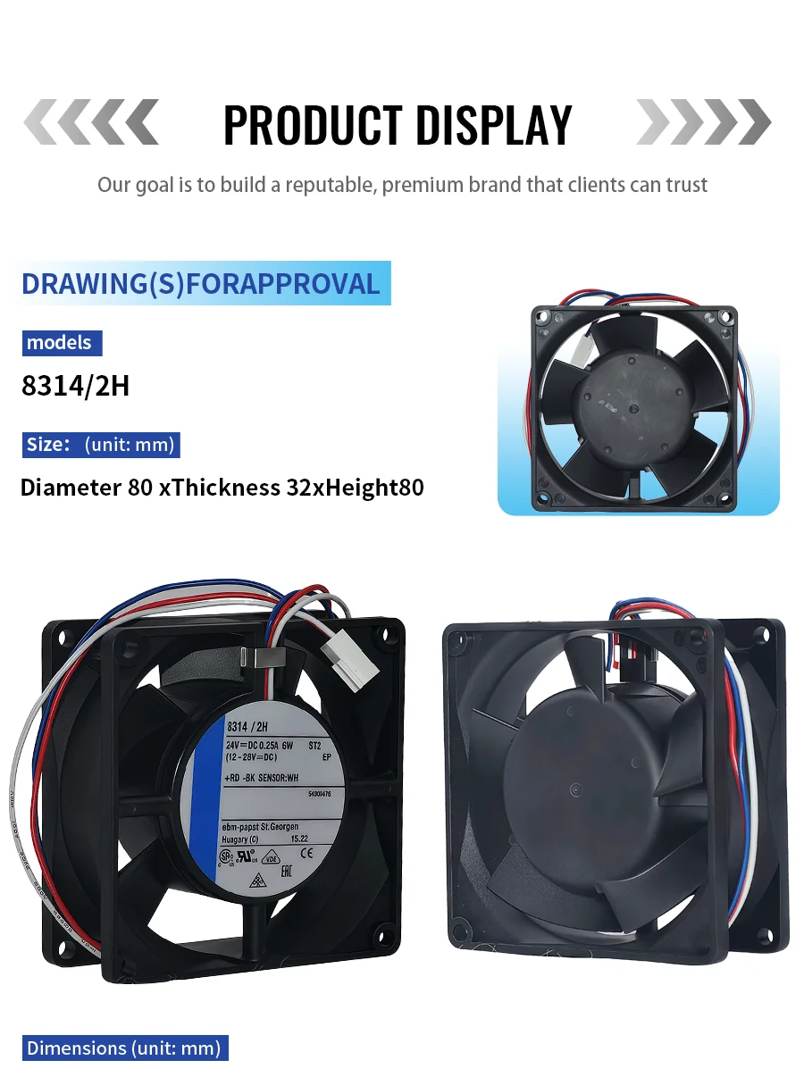 Axial Flow Fan, 8314/2H, 8032, 24V, 6W - detail 6
