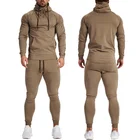 Sweat Suit Men TOPSHOW Design Your LOGO Cotton Hoody Running Sportswear Custom Plain Tracksuit Men