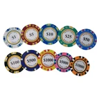 Set Chip 100 Custom Casino Coin 500 Round 14g Clay Luxury Poker Set Pokerchips Monte Carlo Poker Chip