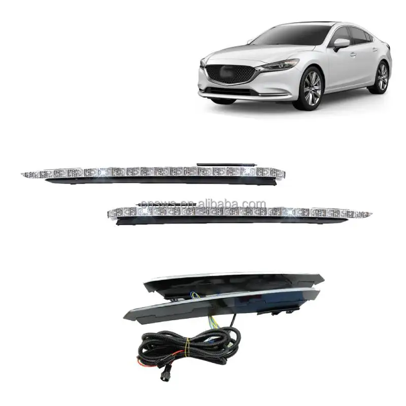 produkt 2szt led światła do jazdy dziennej kierunkowskaz lampa przeciwmgielna z zestawem montażowym strona LR dla mazda 6 2018 2019 2020 2021-36