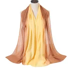 2021 New Solid Color Pleated Scarf Women's Pure Cotton Muslim Chiffon Shawl Scarf
