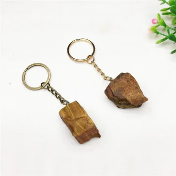 Explosions Crystal Key Rings Chains Irregular Healing Energy Pendant Keychain Natural Stone Keychain