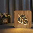 Table Wedding Night Light Table Lamp FS-T2153W New Shape Dentist Wood Night Light Gifts Wood Table Lamp