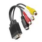 Vga To VGA To S-Video 3 RCA AV TV Adapter Converter Cable PC Computer