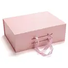 Gift Gift Boxes Mothers Day Luxury Foldable Rigid Pink Magnetic Mom Flower Gift Box With Ribbon