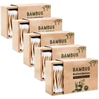 Bamboo Cotton 200pcs Eco Friendly Plastic Free Biodegradable Paper Box Bamboo Stick Cotton Swabs